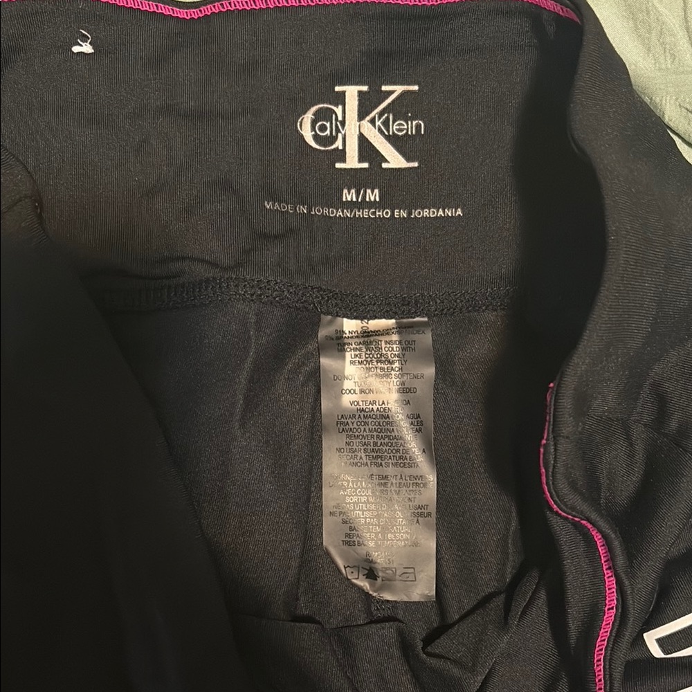 Calvin Klein Black Bike Shorts with White Logo - Picture 2 of 3